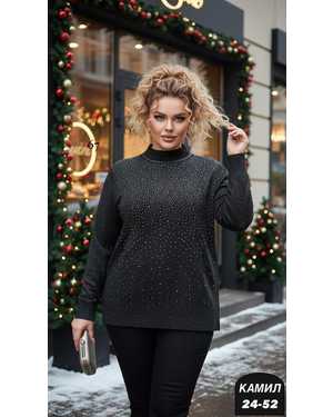 СВИТЕР ТКАНЬ КИТАЙ ЛЮРЕКС С КАМУШЕК И СТРАЗЫ