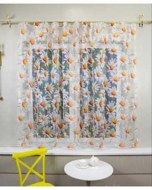 Шторы на кухню тюль органза турецкий Ширина: 2,7м Высота: 1.7м