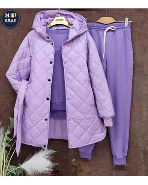 ЖЕНСКИЙ КОСТЮМ ТРОЙКА ТКАНЬ ФЛИС С НАЧЁСОМ