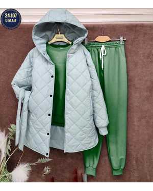 ЖЕНСКИЙ КОСТЮМ ТРОЙКА ТКАНЬ ФЛИС С НАЧЁСОМ