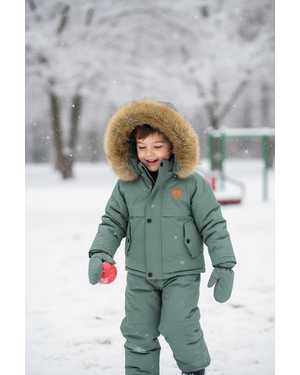 ДЕТСКИЙ КОСТЮМ В РАЗМЕР ТКАНЬ МЕМБРАННАЯ ТКАНЬ, ФЛИС, МЕХ НАТУРАЛЬНЫЙ, ХОЛЛОФАЙБЕР