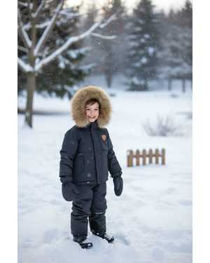 ДЕТСКИЙ КОСТЮМ В РАЗМЕР ТКАНЬ МЕМБРАННАЯ ТКАНЬ, ФЛИС, МЕХ НАТУРАЛЬНЫЙ, ХОЛЛОФАЙБЕР