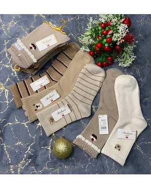 ЖЕНСКИЕ НОСОЧКИ 10 ПАР СОСТАВ: КАШЕМИР 90%, ЛАЙКРА 5%, СПАНДЕКС 5% РАЗМЕР: РАЗМЕР: 36-41