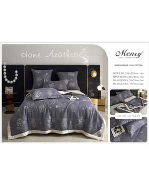 Комплект постельного белья с готовым одеялом Mency Ткань: Сатин; Наполнитель одеяло: Микрогель & Шелк(возможно замена на похожее)
