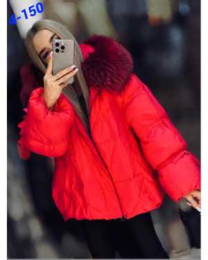 ЖЕНСКАЯ КУРТКА Мех НАТУРАЛЬНЫЙ -блюфрост МЕХ СЪЕМНЫЙ НАПОЛНИТЕЛЬ - мех пух Размер:42/54 (оверсайз)