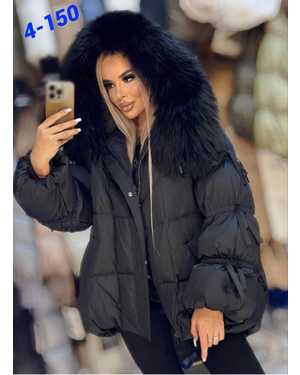 ЖЕНСКАЯ КУРТКА Мех НАТУРАЛЬНЫЙ -блюфрост МЕХ СЪЕМНЫЙ НАПОЛНИТЕЛЬ - мех пух Размер:42/54 (оверсайз)