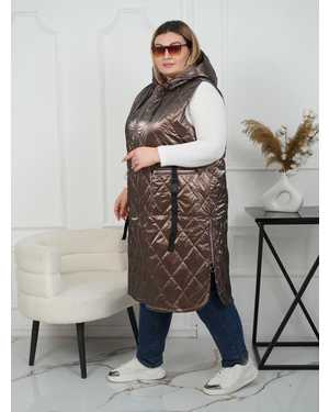 ЖИЛЕТКА ТКАНЬ ЛАКЕ НА ПОДКЛАДКЕ