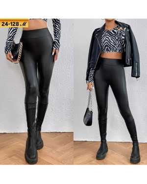 ЛЕГГИНСЫ ТКАНЬ КОЖА, ФЛИСОВАЯ ПОДКЛАДКА