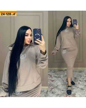 ЖЕНСКИЙ КОСТЮМ ДВОЙКА ТКАНЬ ТРИКОТАЖ