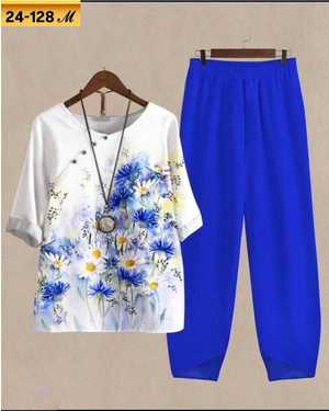 ЖЕНСКИЙ КОСТЮМ ДВОЙКА ТКАНЬ ЛЁН ПОЛИЭСТЕР