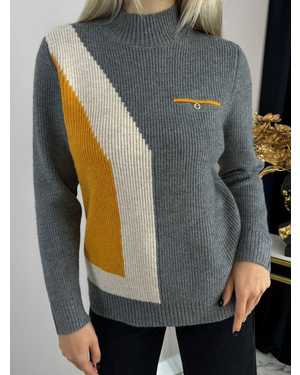 СВИТЕР ТКАНЬ 48% КАШЕМИР, 29% ШЕРСТЬ, 18% ХЛОПОК, 5% ЭЛАСТАН