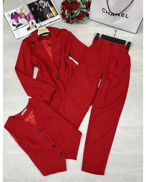 ЖЕНСКИЙ КОСТЮМ ТРОЙКА В РАЗМЕР ТКАНЬ КОСТЮМНАЯ ПАРИЖ