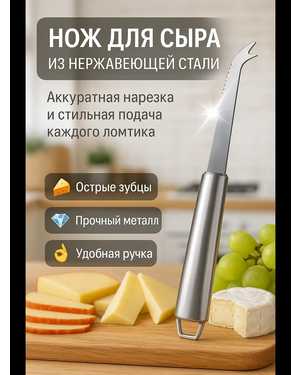 Нож кухонный для сыра лезвие 10см
