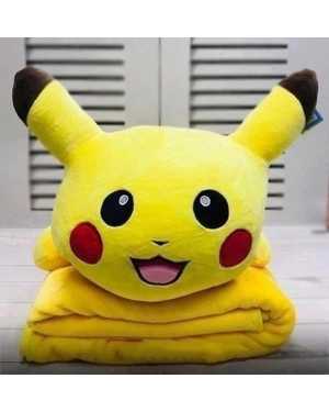 Пикчу с пледом игрушка подушка 3 в 1 желтая (плед 105*180)