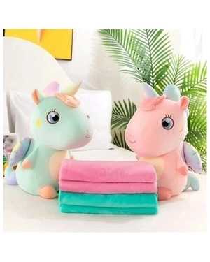 Мягкая игрушка-подушка Единорог с пледом Размер 60 см плед размером 115 x 190 см