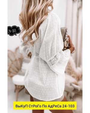 БЛУЗКА ТКАНЬ Х/Б С ГИПЮРОМ