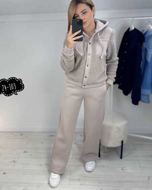 ЖЕНСКИЙ КОСТЮМ ДВОЙКА ТКАНЬ ФЛИС БАРАШКА