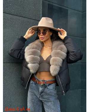 БОМБЕР ТКАНЬ НАТУР МЕХ ПЕСЦА