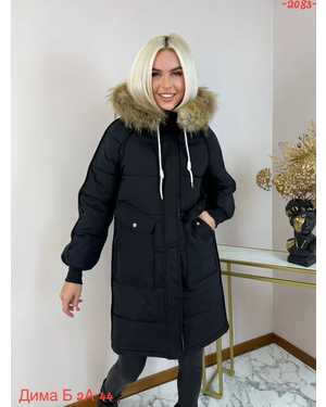 КУРТКА ТКАНЬ НАТУРАЛЬНЫЙ МЕХ, ХОЛОФАЙБЕР ТКАНЬ