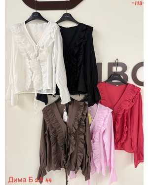 БЛУЗКА ТКАНЬ 95% ХЛОПОК + 5% ПОЛИЭСТЕР