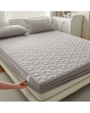 Наматрасник стёганный с бортами Ткань: Хлопок Наполнитель: Микрогель Размер: 160*200+30см