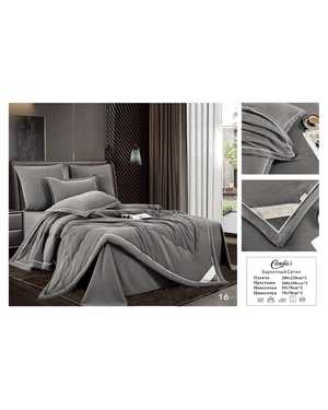 Комплект постельного белья с готовым одеялом. Ткань: Сатин бархатный С вышивкой Плотность: 160гр(возможно замена на похожее)