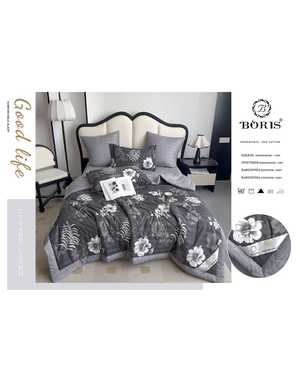 Комплект постельного белья с готовым одеялом от фирмы BORIS Ткан: Сатин Хлопок Наполнитель одеяло: шелк Тусса Плотность одеяло: 300г/м(возможно замена на похожее)