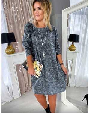 ПЛАТЬЕ ТКАНЬ ВЕЛЮР С ПАЕТКАМИ