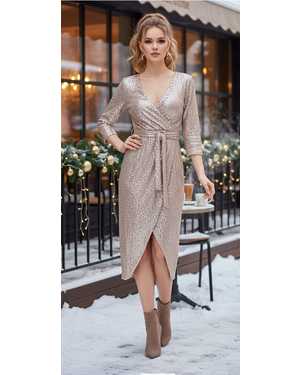 ВЕЧЕРНЕЕ ПЛАТЬЕ В РАЗМЕР ТКАНЬ ПАЙЕТКА С ПОДКЛАДКОЙ