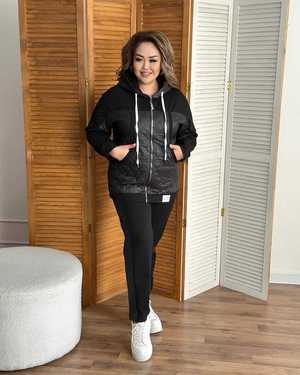 ЖЕНСКИЙ КОСТЮМ ДВОЙКА ТКАНЬ ВЕРХА СИНТЕПОН НА ПОДКЛАДОМ, ШТАНЫ НА ФЛИСЕ