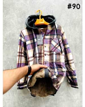 РУБАШКА С КАПЮШОНОМ ТКАНЬ КАШЕМИР С МЕХОМ