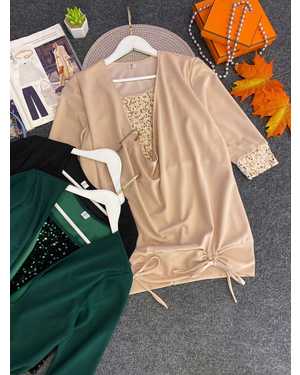 КОФТА ТКАНЬ КРЕП+ПАЙЕТКА