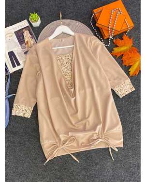 КОФТА ТКАНЬ КРЕП+ПАЙЕТКА