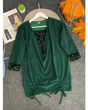 КОФТА ТКАНЬ КРЕП+ПАЙЕТКА