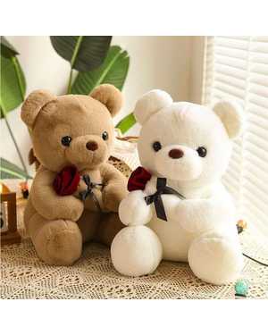 МИШКА С РОЗОЙ 23 СМ