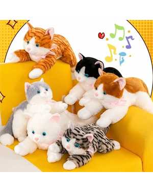КОТ СО ЗВУКОМ 23 СМ МАТЕРИАЛ: ПЛЮШЕВЫЙ