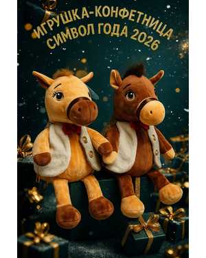 КОНФЕТНИЦА ЛОШАДЬ 35-45 СМ МАТЕРИАЛ: ПЛЮШЕВЫЙ