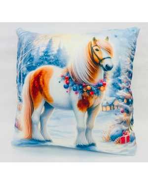 ДЕКОРАТИВНАЯ ПОДУШКА ЛОШАДЬ 45-45 СМ МАТЕРИАЛ: ПЛЮШЕВЫЙ