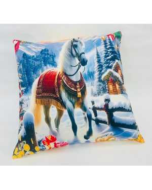ДЕКОРАТИВНАЯ ПОДУШКА ЛОШАДЬ 45-45 СМ МАТЕРИАЛ: ПЛЮШЕВЫЙ