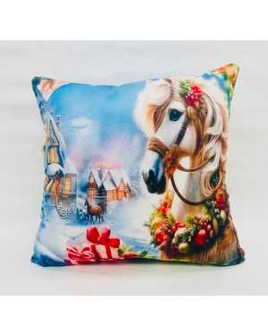 ДЕКОРАТИВНАЯ ПОДУШКА ЛОШАДЬ 45-45 СМ МАТЕРИАЛ: ПЛЮШЕВЫЙ