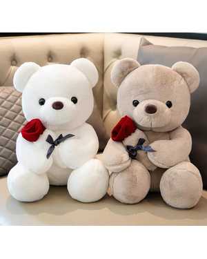 МЕДВЕДЬ ОБНИМАЕТ ЦВЕТОК 25 СМ