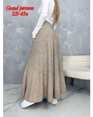 Женская теплая юбка. Ткань Вязанный, 95%хлопок, 5% полиэстер