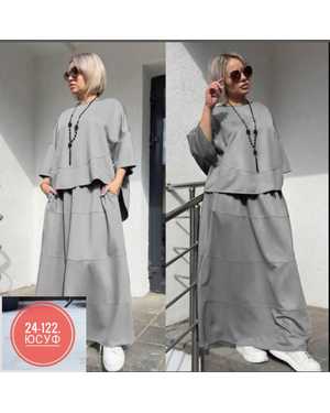 ЖЕНСКИЙ КОСТЮМ ДВОЙКА ТКАНЬ ЛЁН ХБ