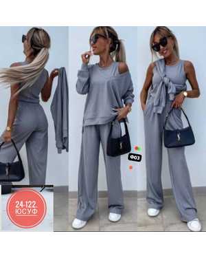 ЖЕНСКИЙ КОСТЮМ ТРОЙКА ТКАНЬ ЛАПША