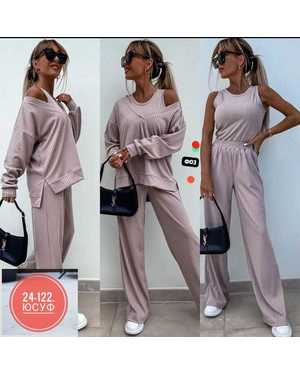 ЖЕНСКИЙ КОСТЮМ ТРОЙКА ТКАНЬ ЛАПША