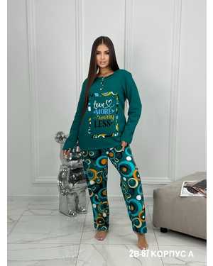 ПИЖАМА С НАЧЁСОМ В РАЗМЕР ТКАНЬ 100% ХЛОПОК