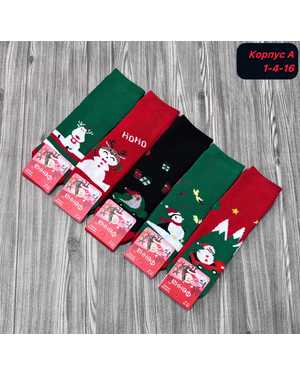 Новогодние Женские носки Размер 36-41 В упаковке 10 пар