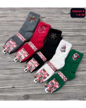 Новогодние женские носки Размер 36-41 В упаковке 10 пар