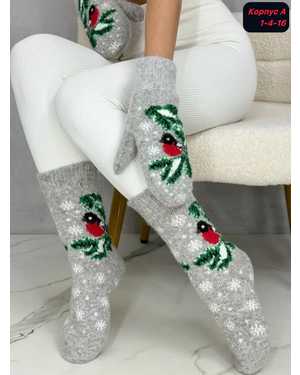 Набор Носки+варежки Вязаные овечья шерсть