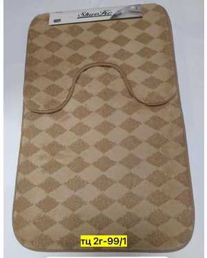 Набор ковриков для ванной и туалета 2шт Прорезиненные Материал: Полиэстер Размер для ванной 50x80 см, для туалета 50x40 см